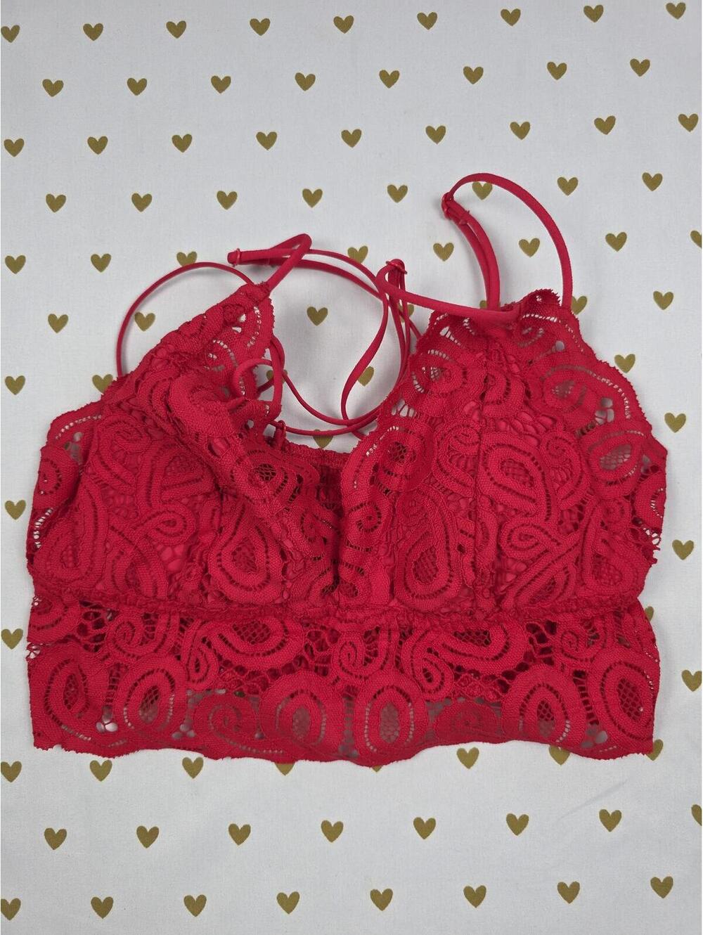 Victorias Secret Pink Lace Strappy Caged SMALL Bralette Bra Top Tank